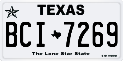 TX license plate BCI7269
