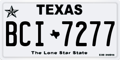 TX license plate BCI7277