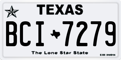 TX license plate BCI7279