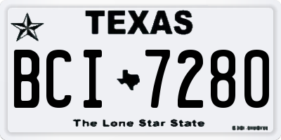 TX license plate BCI7280