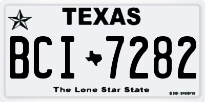 TX license plate BCI7282