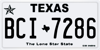 TX license plate BCI7286