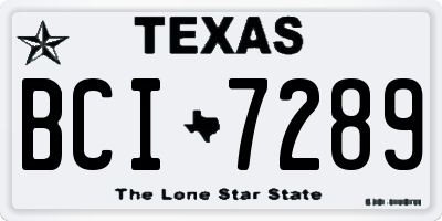 TX license plate BCI7289