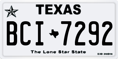 TX license plate BCI7292