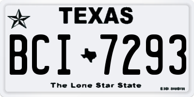 TX license plate BCI7293