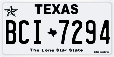 TX license plate BCI7294
