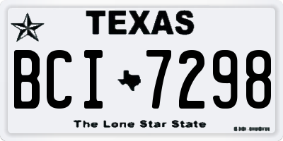 TX license plate BCI7298