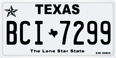 TX license plate BCI7299