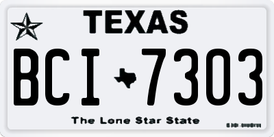 TX license plate BCI7303
