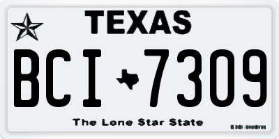 TX license plate BCI7309
