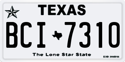 TX license plate BCI7310