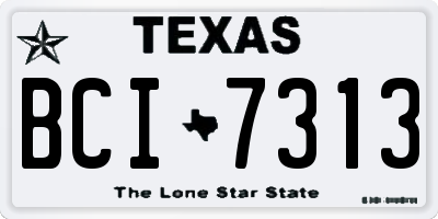 TX license plate BCI7313