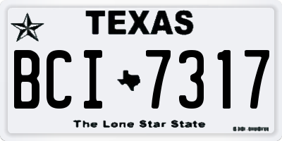 TX license plate BCI7317