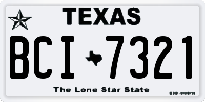 TX license plate BCI7321