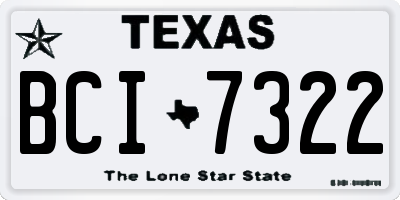 TX license plate BCI7322