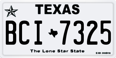 TX license plate BCI7325
