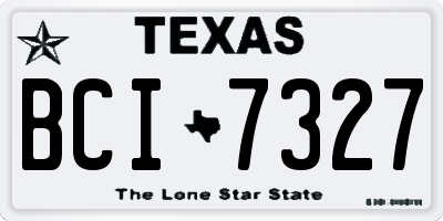TX license plate BCI7327