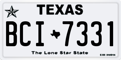 TX license plate BCI7331