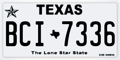 TX license plate BCI7336