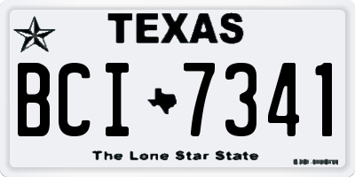 TX license plate BCI7341