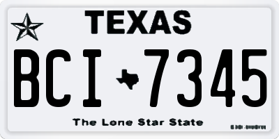 TX license plate BCI7345
