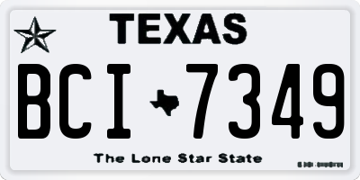 TX license plate BCI7349