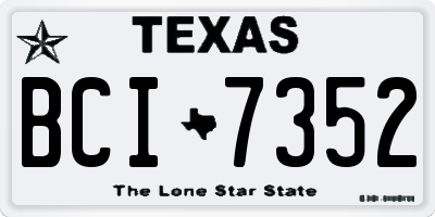 TX license plate BCI7352