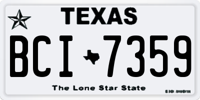 TX license plate BCI7359