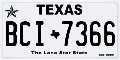 TX license plate BCI7366