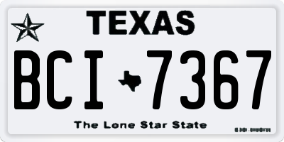 TX license plate BCI7367