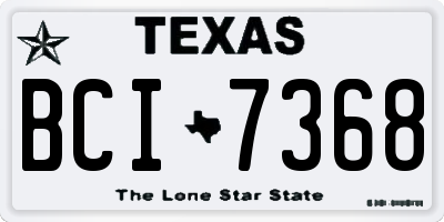 TX license plate BCI7368