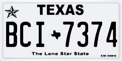 TX license plate BCI7374