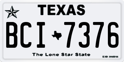 TX license plate BCI7376