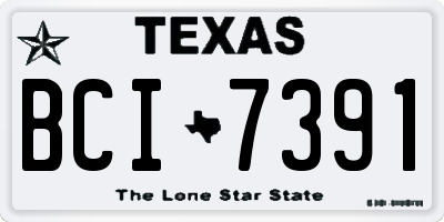 TX license plate BCI7391