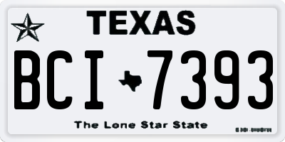 TX license plate BCI7393