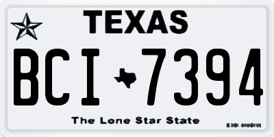 TX license plate BCI7394