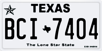 TX license plate BCI7404