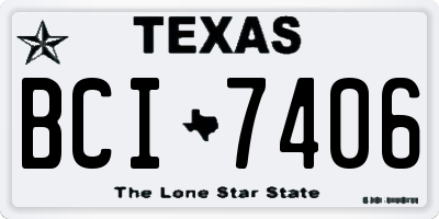 TX license plate BCI7406