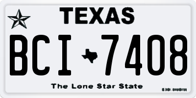 TX license plate BCI7408