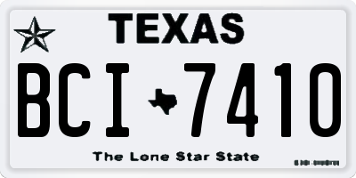 TX license plate BCI7410