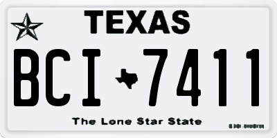 TX license plate BCI7411