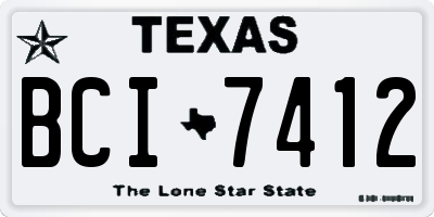 TX license plate BCI7412