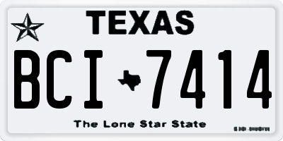 TX license plate BCI7414