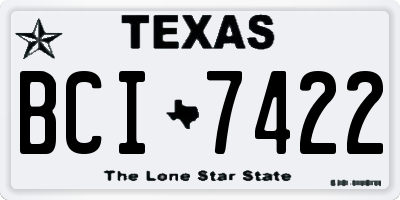 TX license plate BCI7422