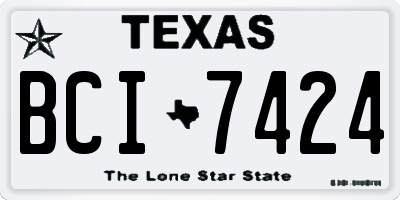 TX license plate BCI7424
