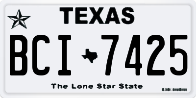 TX license plate BCI7425