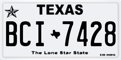 TX license plate BCI7428
