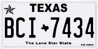 TX license plate BCI7434