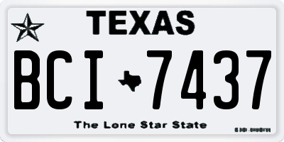 TX license plate BCI7437