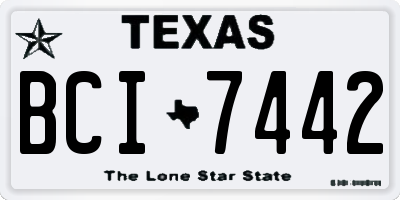 TX license plate BCI7442